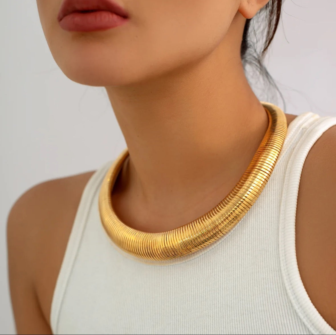 Snake bone collar necklace