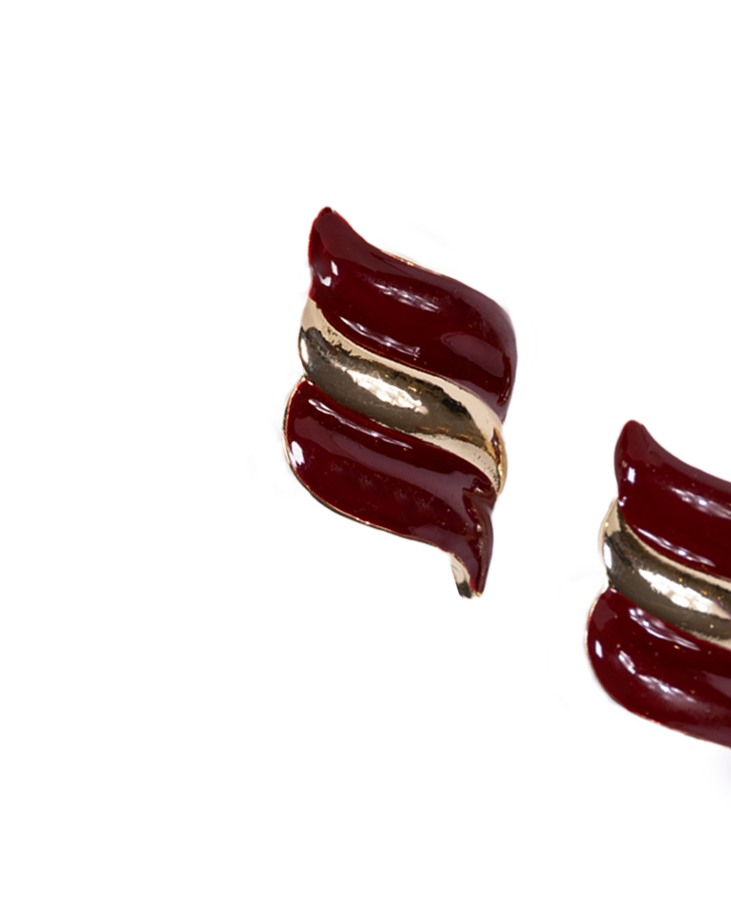 Maroon Diagonal Earrings