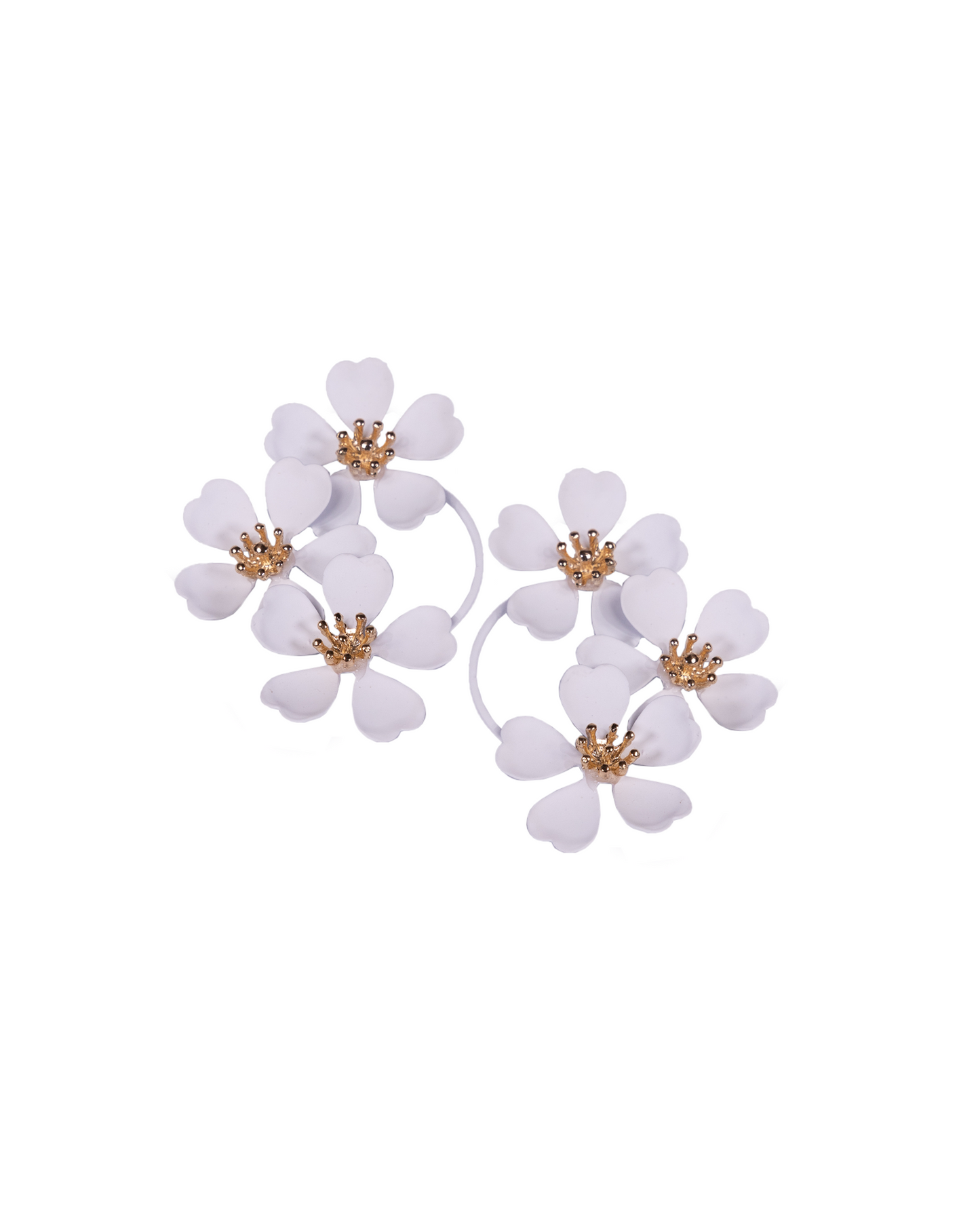 White flower earrings