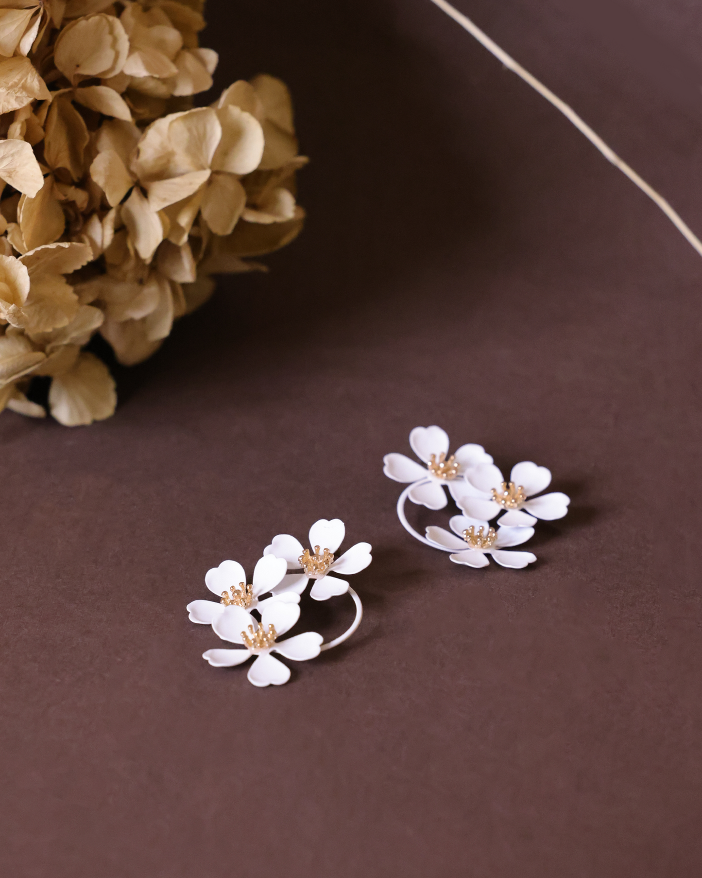 White flower earrings