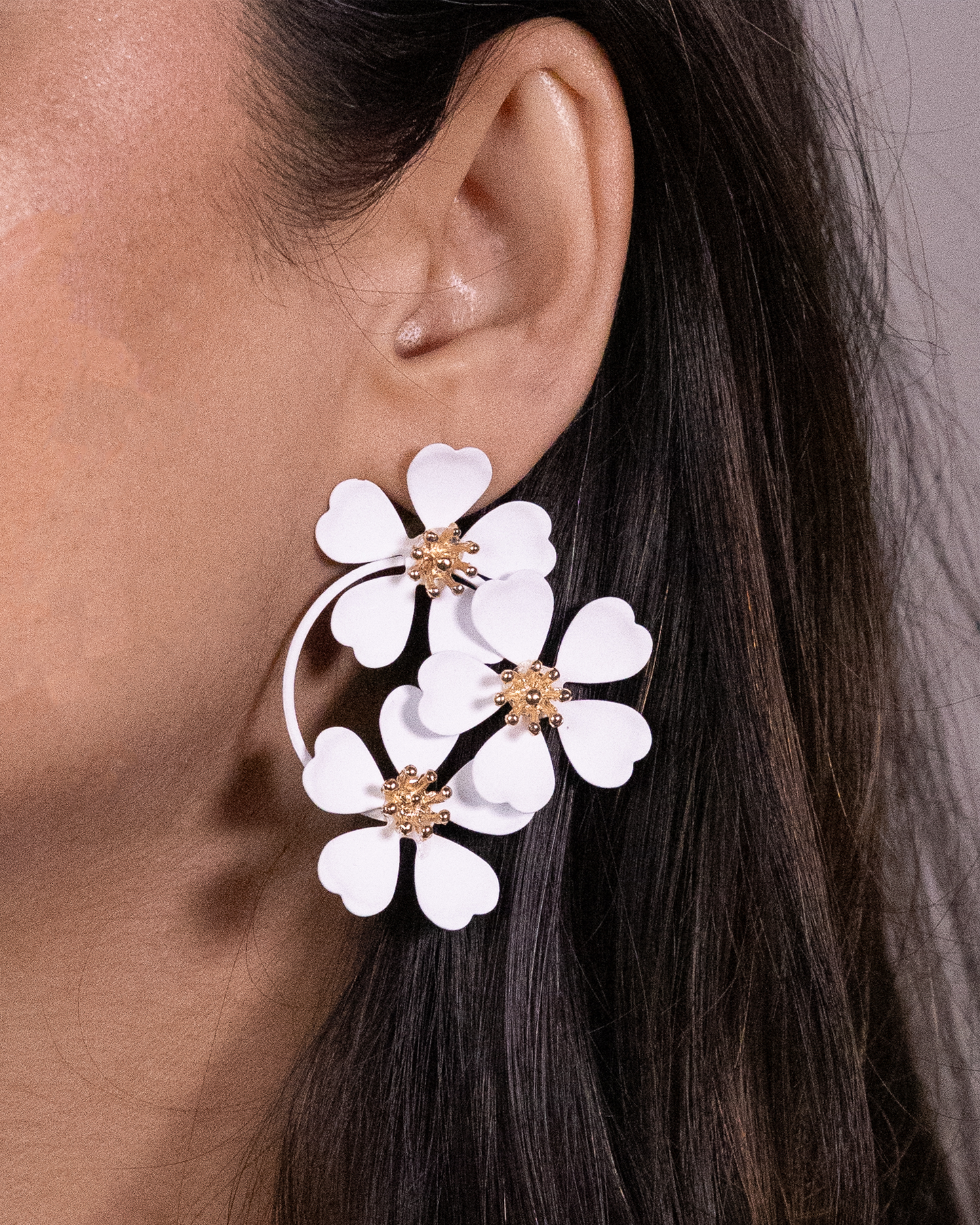 White flower earrings