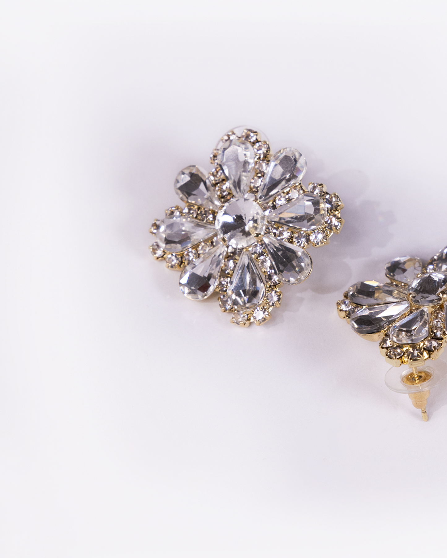 Crystal flower earrings