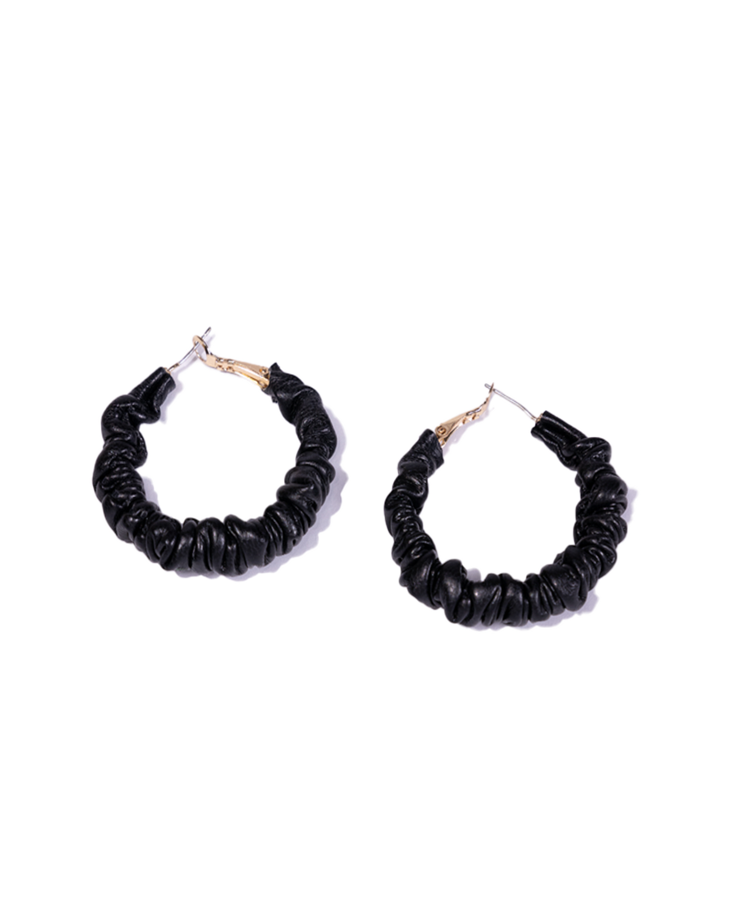Faux Leather Hoops
