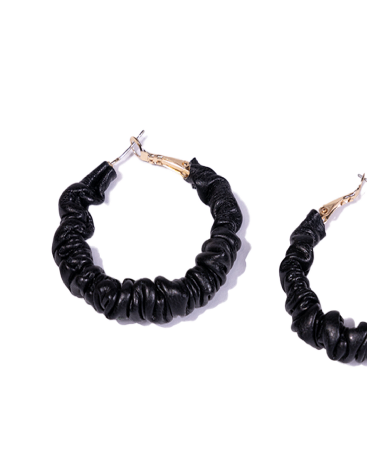 Faux Leather Hoops