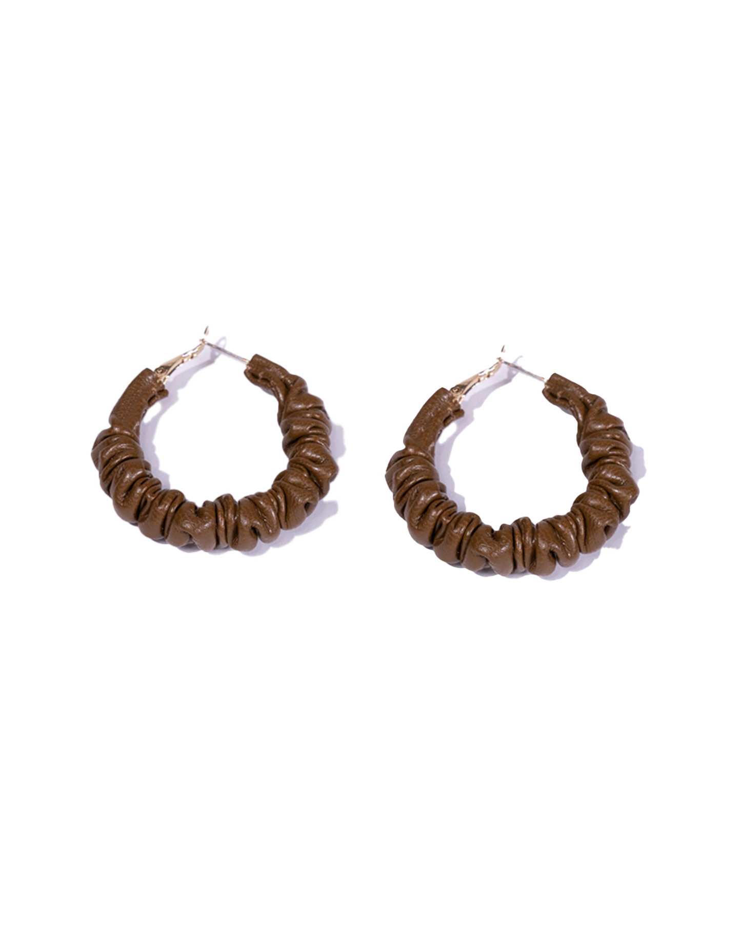 Faux Leather Hoops