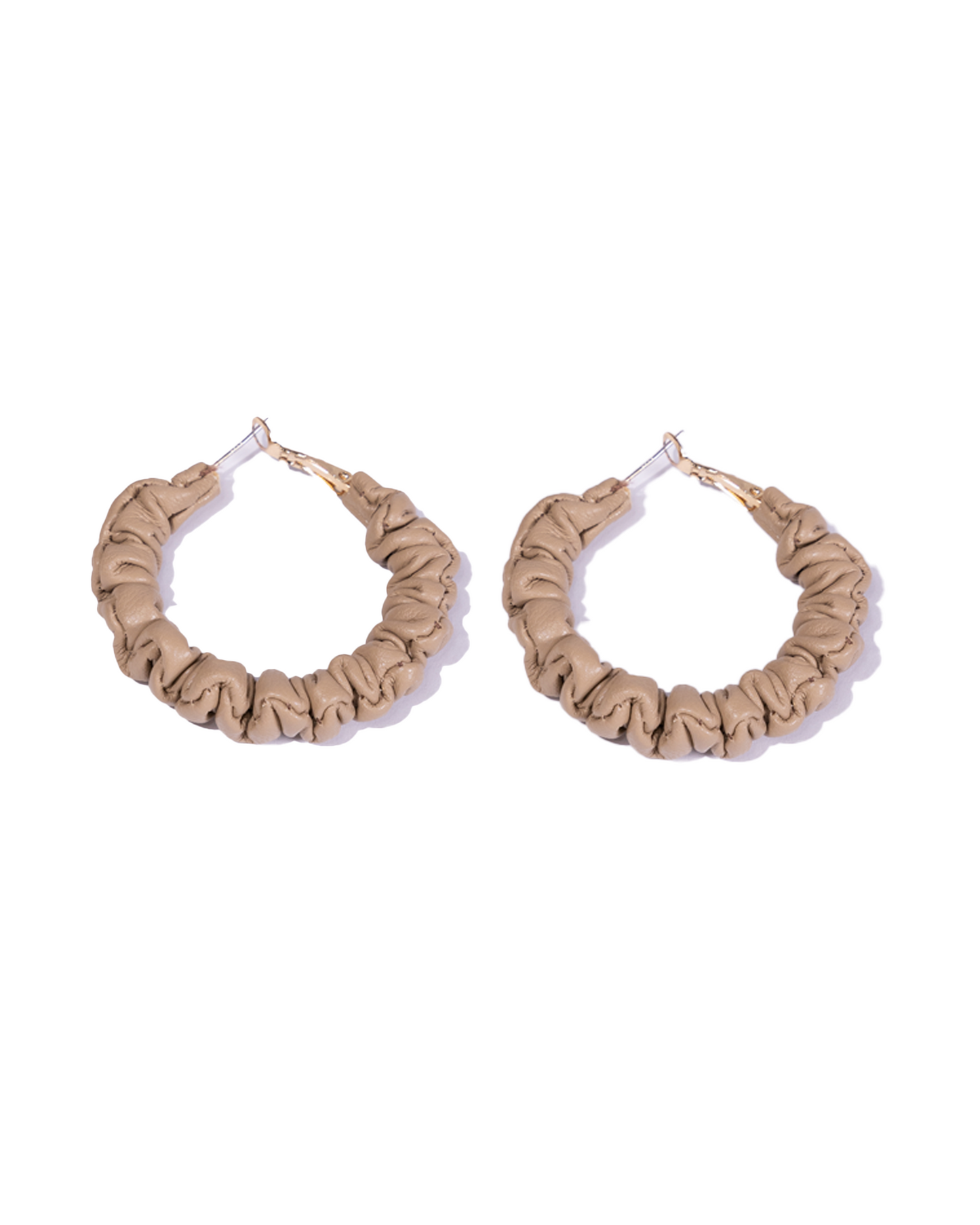 Faux Leather Hoops