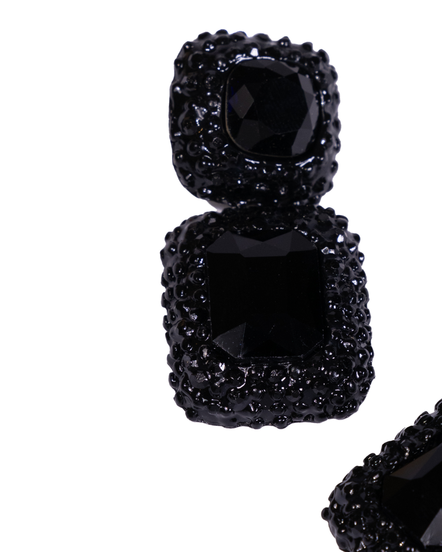 Black and Black Dangler earrings
