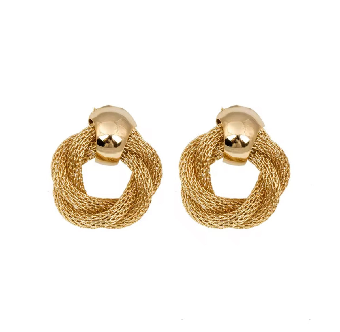 Small gold rope earrings
