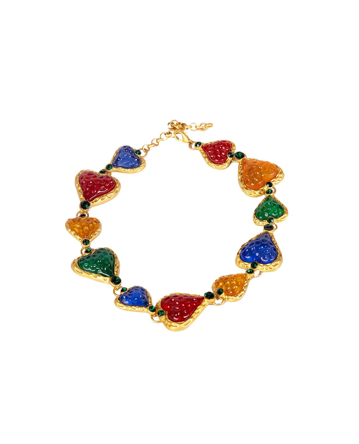 Multicolor heart necklace