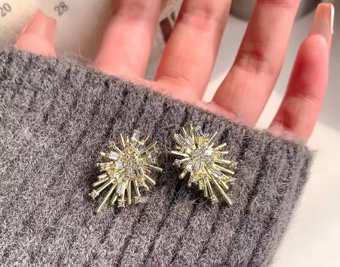 Gold Firework earrings