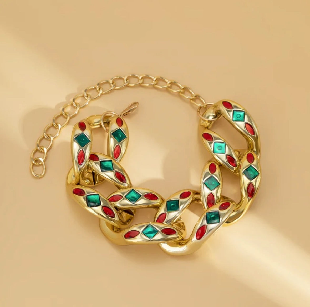 Hip hop link chain enamel necklace