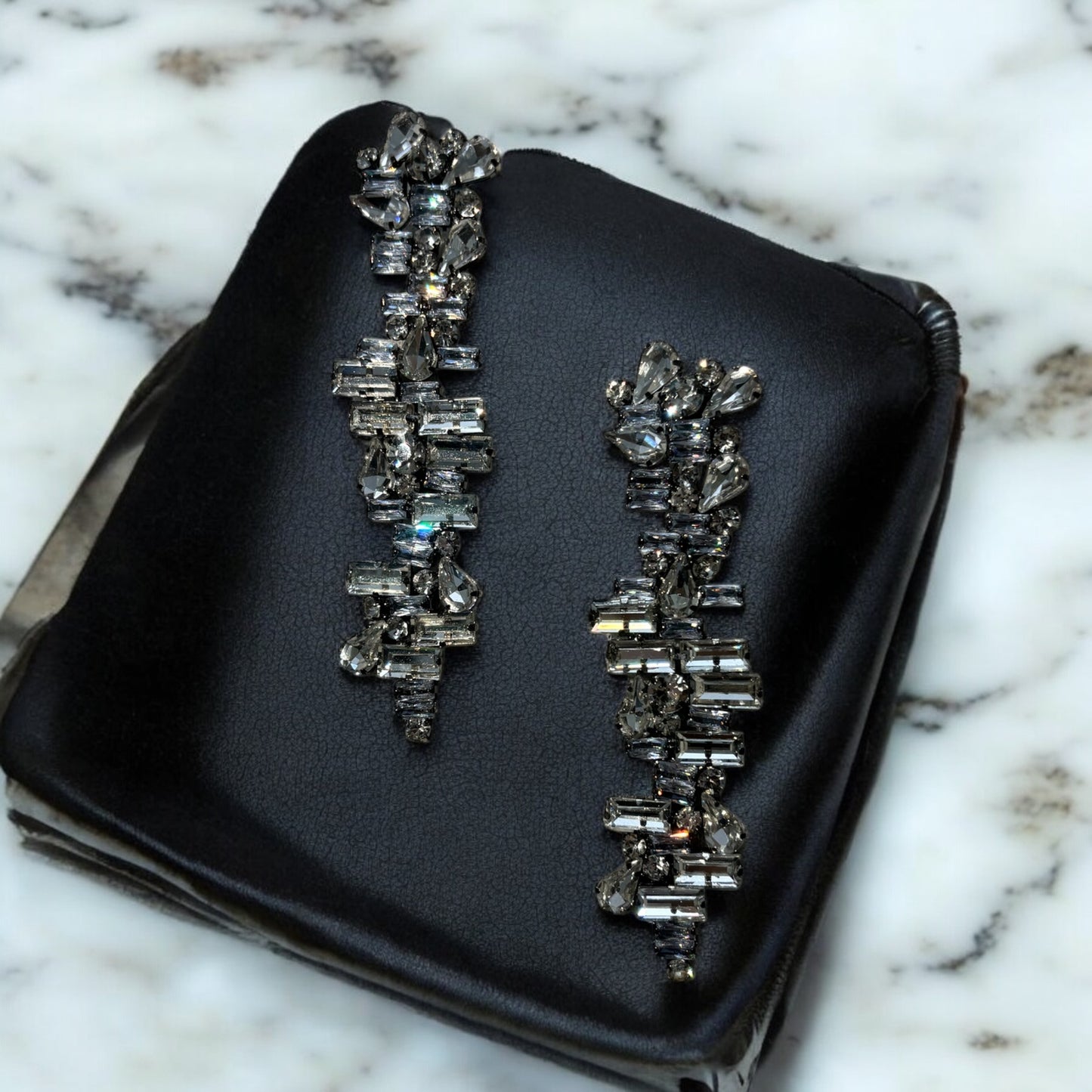 Metallic crystal earrings
