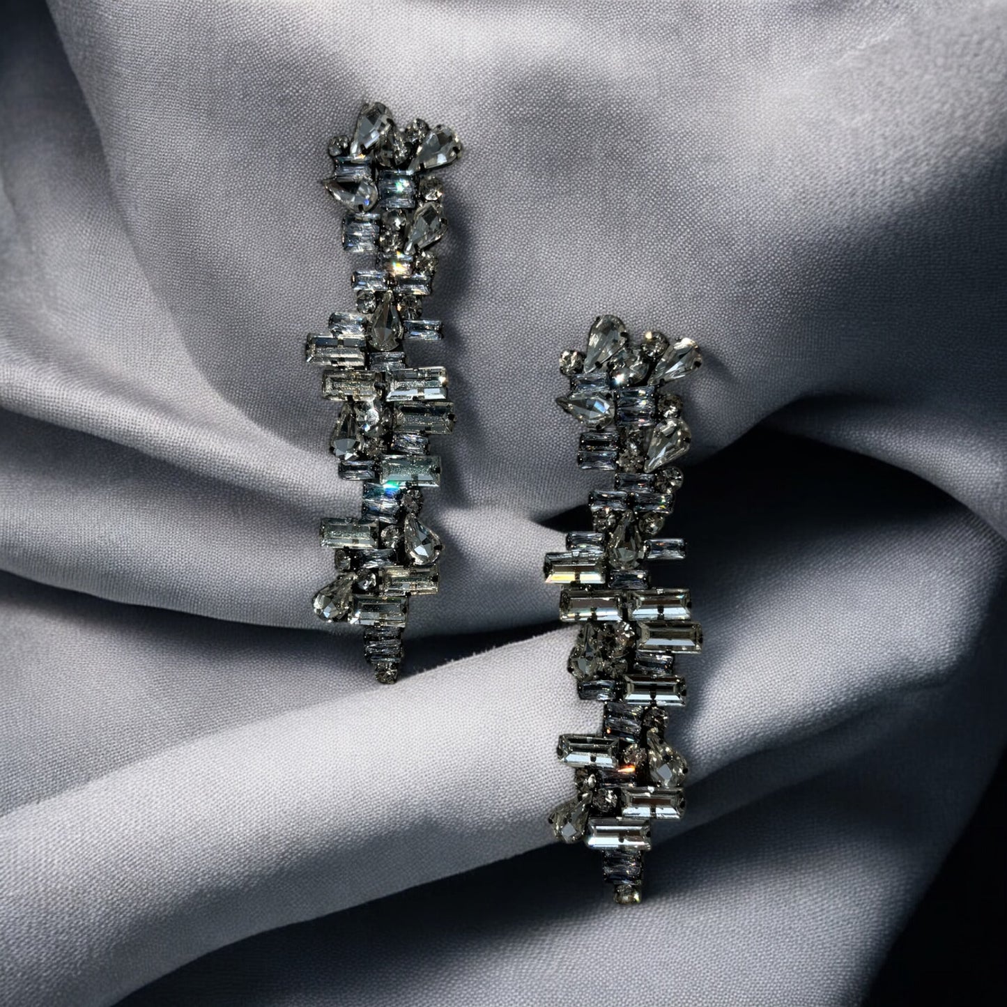 Metallic crystal earrings