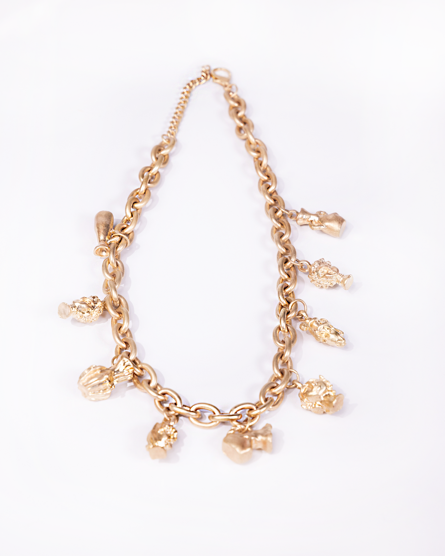 Greek Faces gold polish necklace