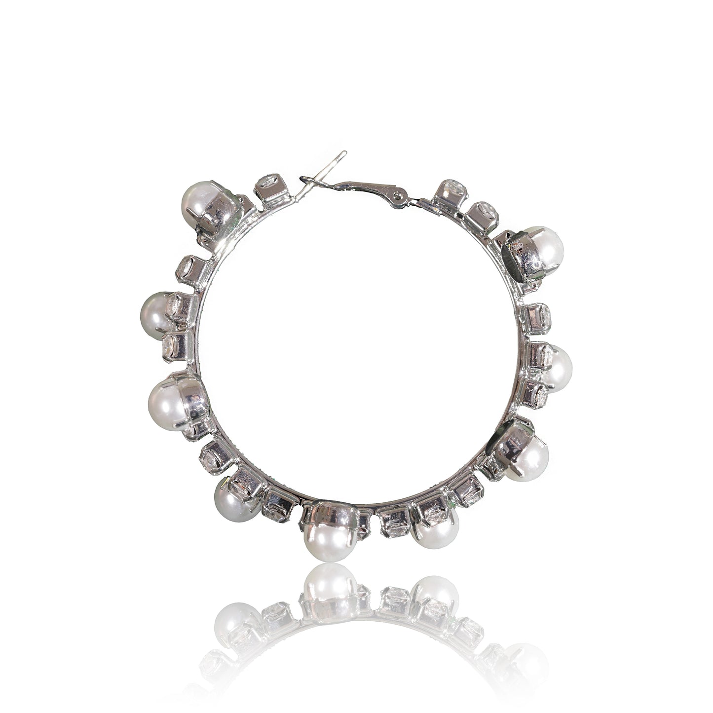 Pearl and Crystal Hoops