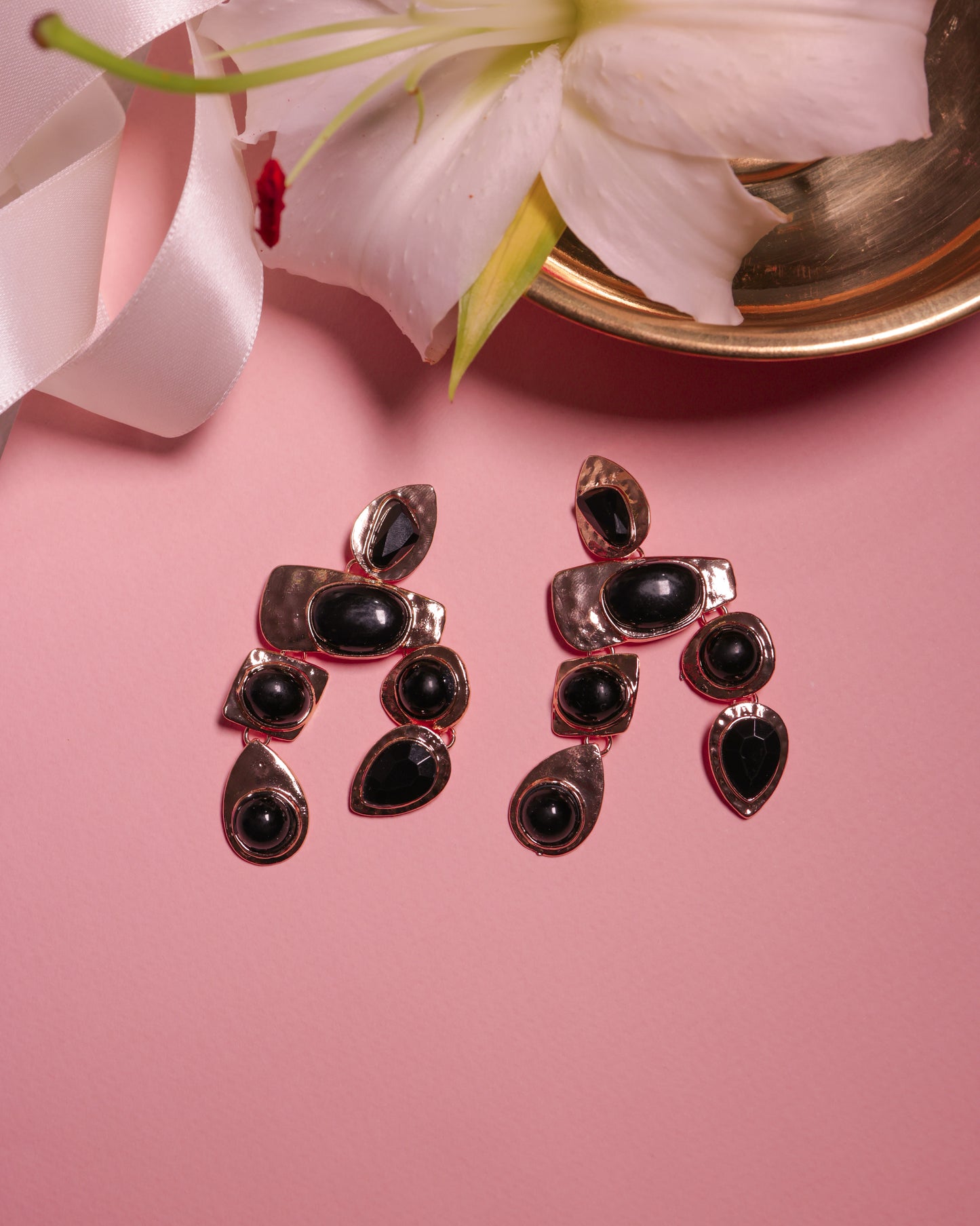 Black and Gold Danglers