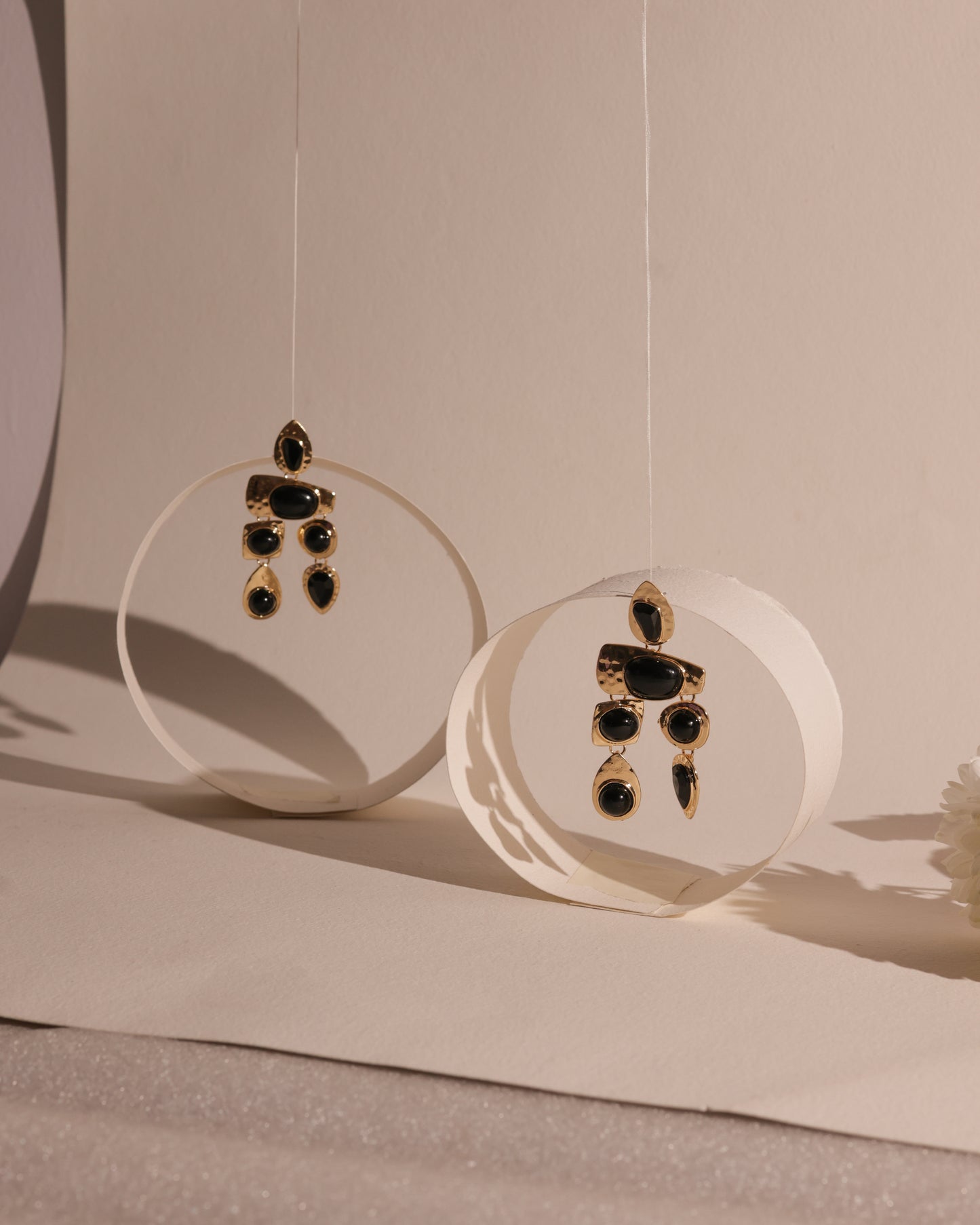 Black and Gold Danglers