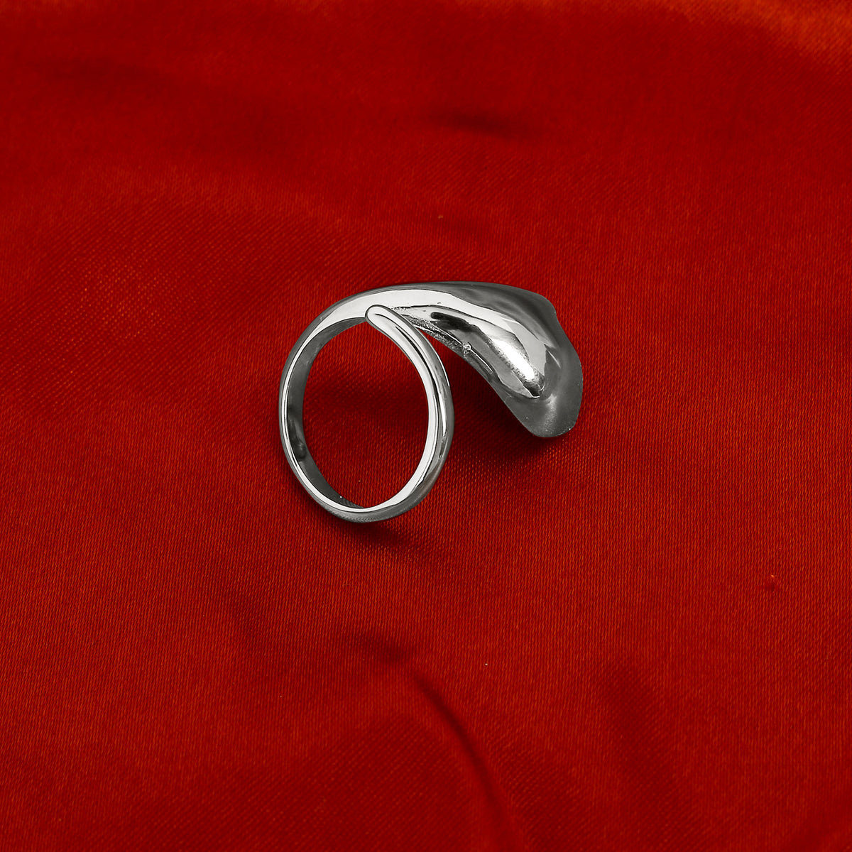 Silver Inverted Heart Ring by Senshi Jewellery, view 3