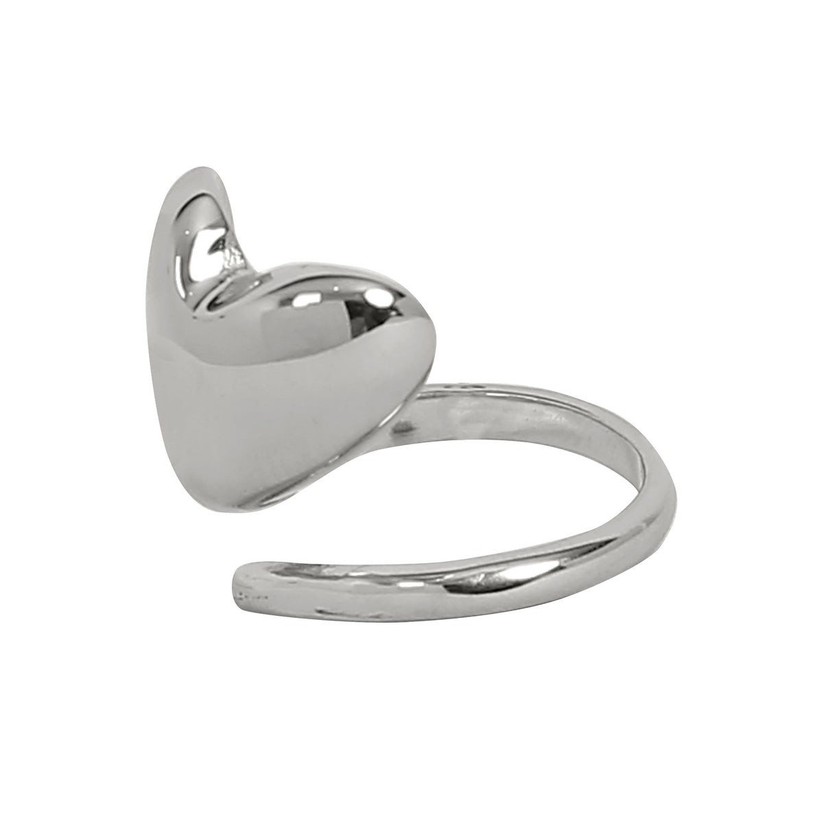 Silver Inverted Heart Ring by Senshi Jewellery, view 2
