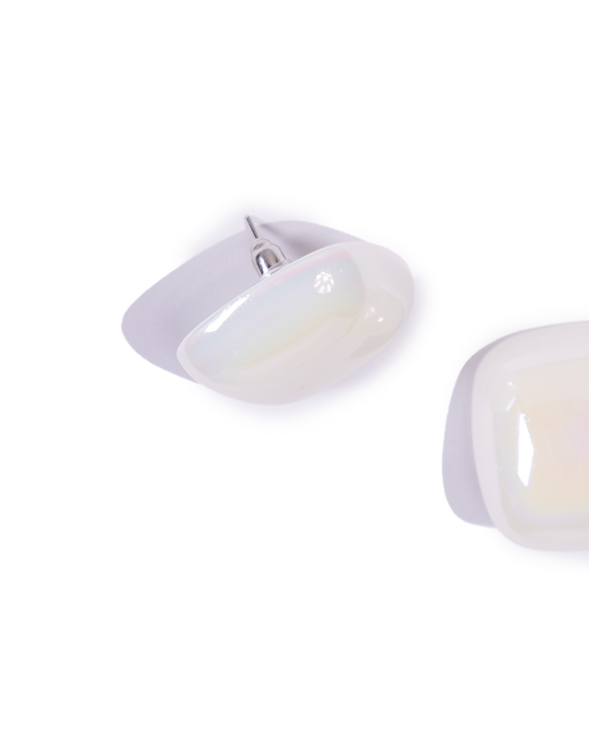 Square Large Pearl Earrings by Senshi Jewellery, view 2