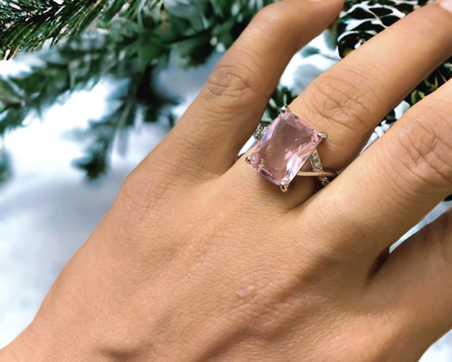 Pink cocktail ring