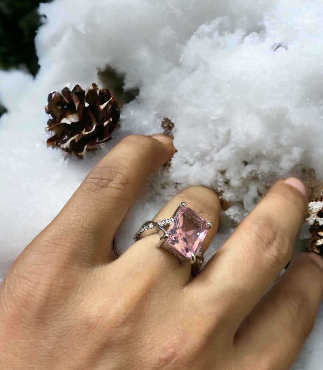 Pink cocktail ring