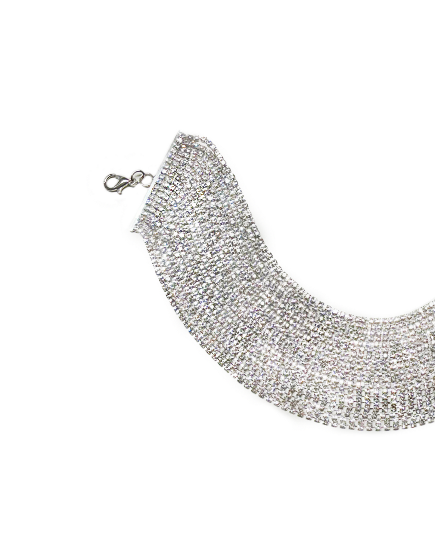 Multi layer rhinestone choker necklace